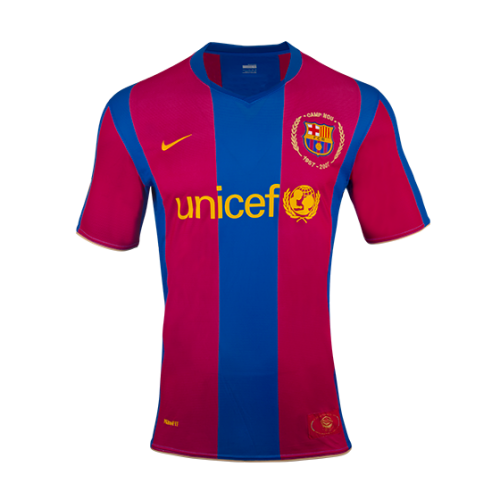 Ronaldinho #10 Retro Barcelona Home Jersey 50-Years Anniversary 200708