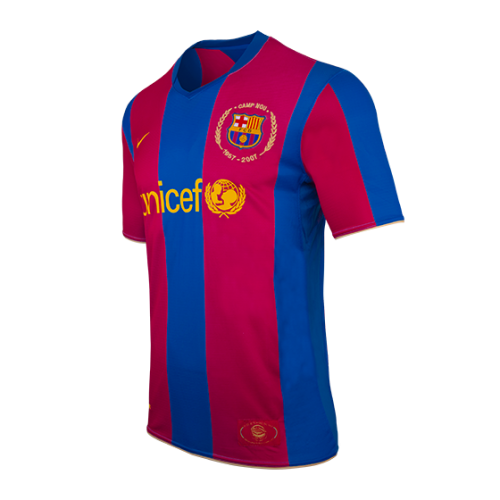 Ronaldinho #10 Retro Barcelona Home Jersey 50-Years Anniversary 200708