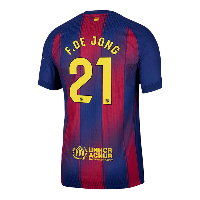 F.DE JONG #21 Barcelona Home Match Jersey Player Version 2025/26