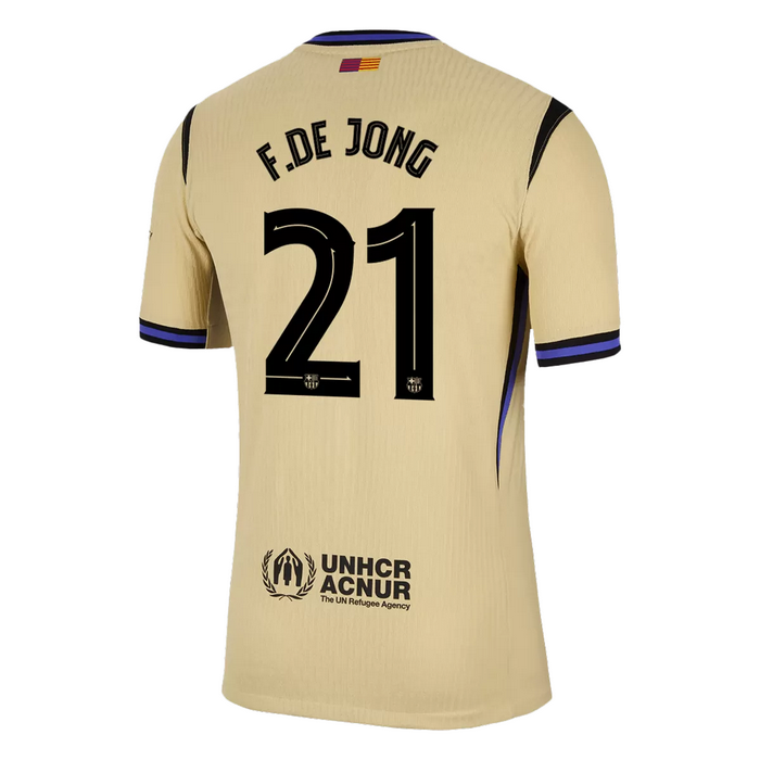 F.DE JONG #21 Barcelona Away Match Jersey Player Version 2025/26 - UCL