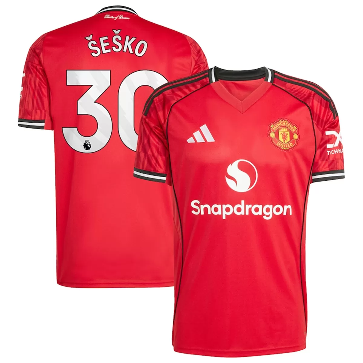 ŠEŠKO #30 Manchester United Home Match Jersey Player Version 2025/26