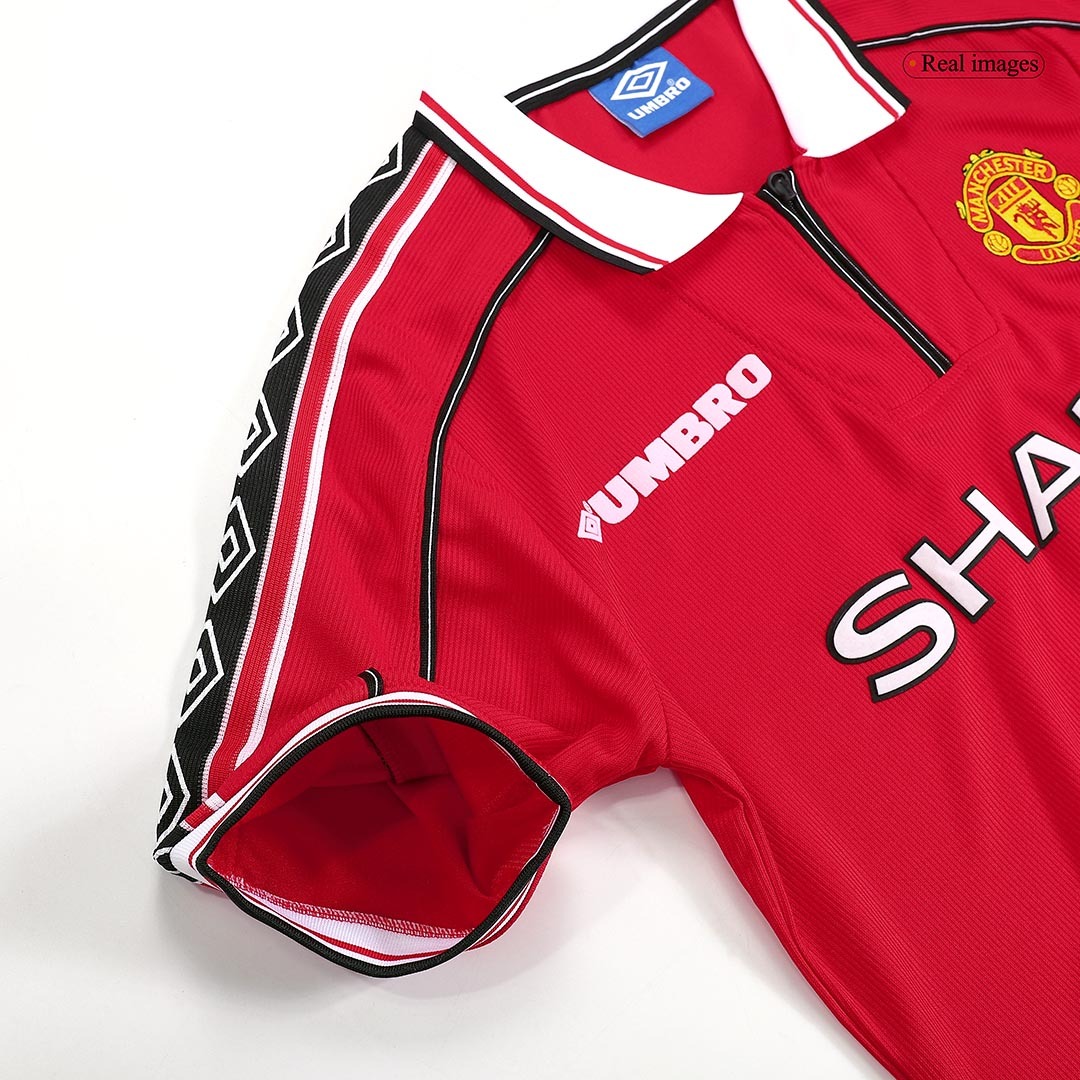 Beckham #7 Retro Manchester United Home Jersey 1999/00