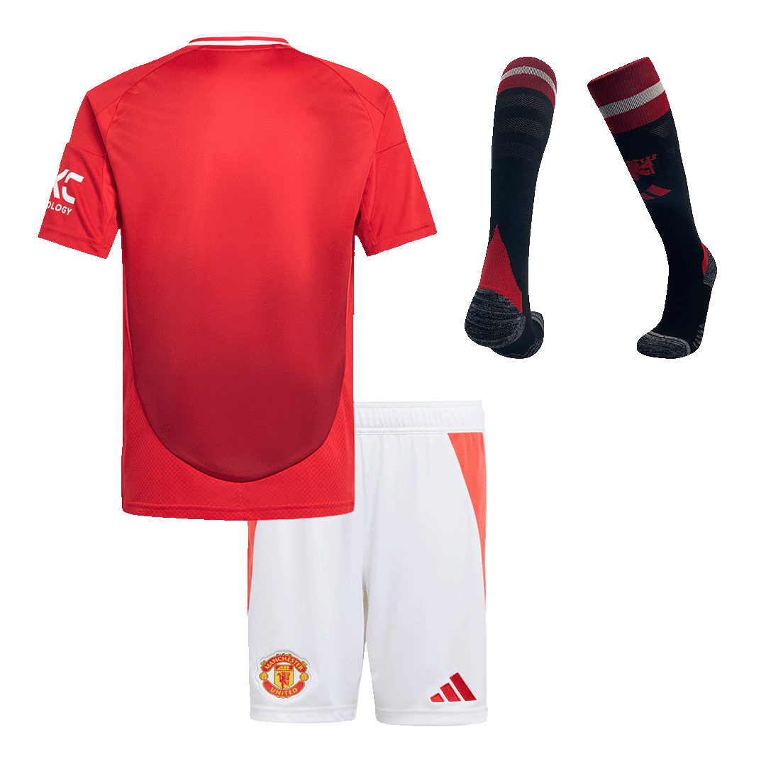 Kids Manchester United Home Full Kit(Jersey+Shorts+Socks) 2024/25
