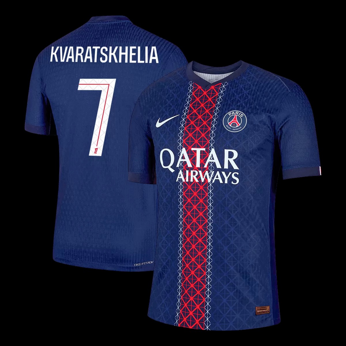 KVARATSKHELIA #7 PSG Home Match Jersey Player Version 2025/26