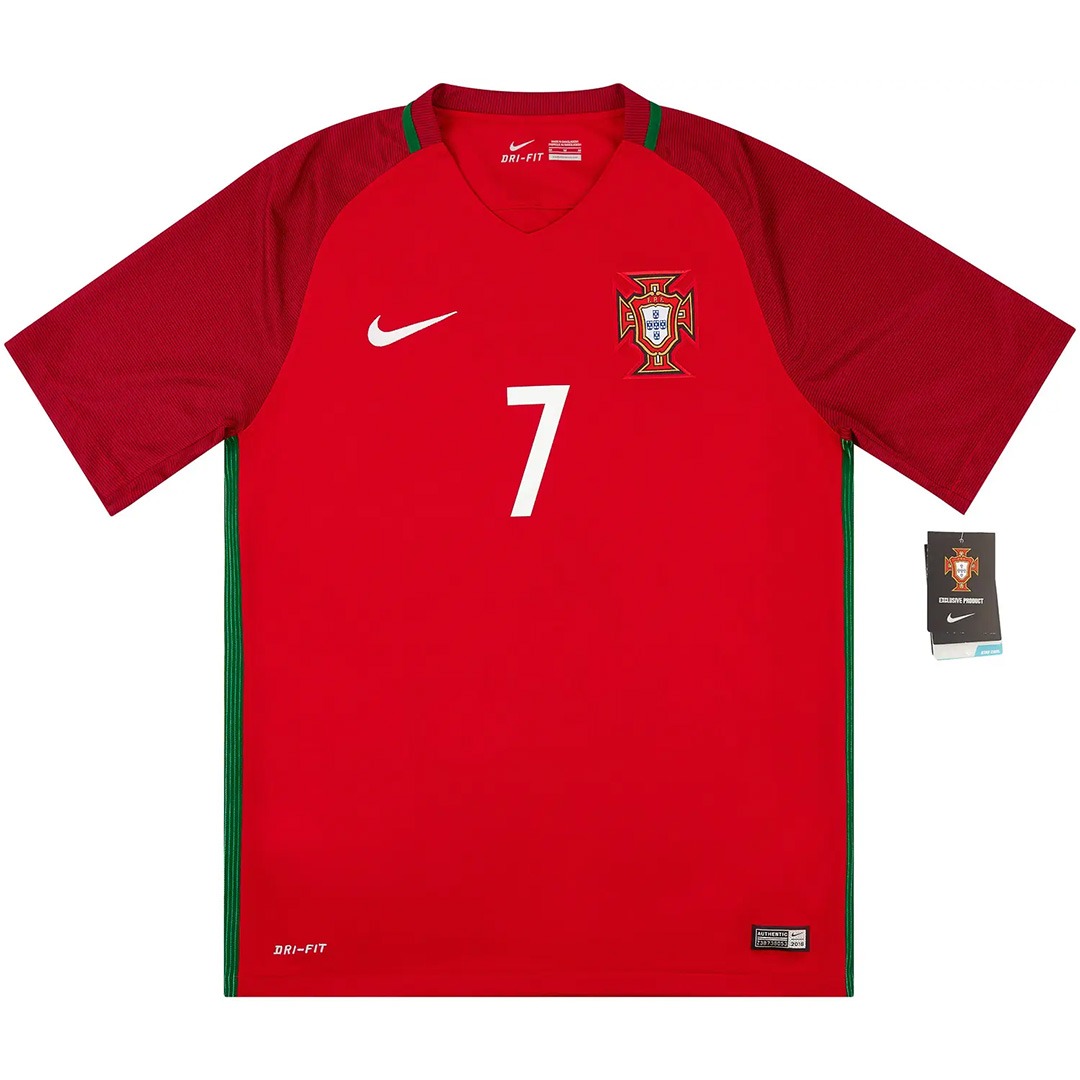 Ronaldo #7 Retro Portugal Home Jersey Euro Cup 2016
