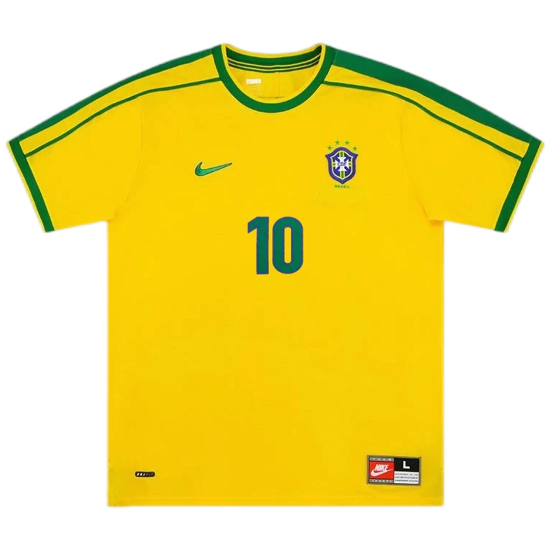 RIVALDO #10 Retro Brazil Home Jersey World Cup 1998