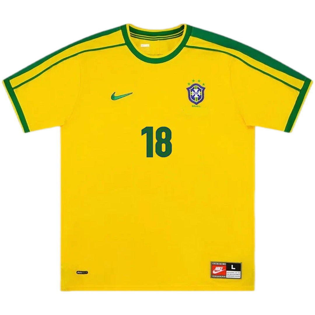 LEONARDO #18 Retro Brazil Home Jersey World Cup 1998